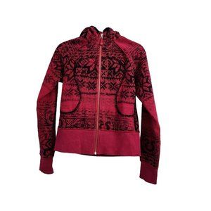 Lululemon Jacket 6 Pink Special Edition Snowflake Scuba Hoodie Zip Fleece RARE